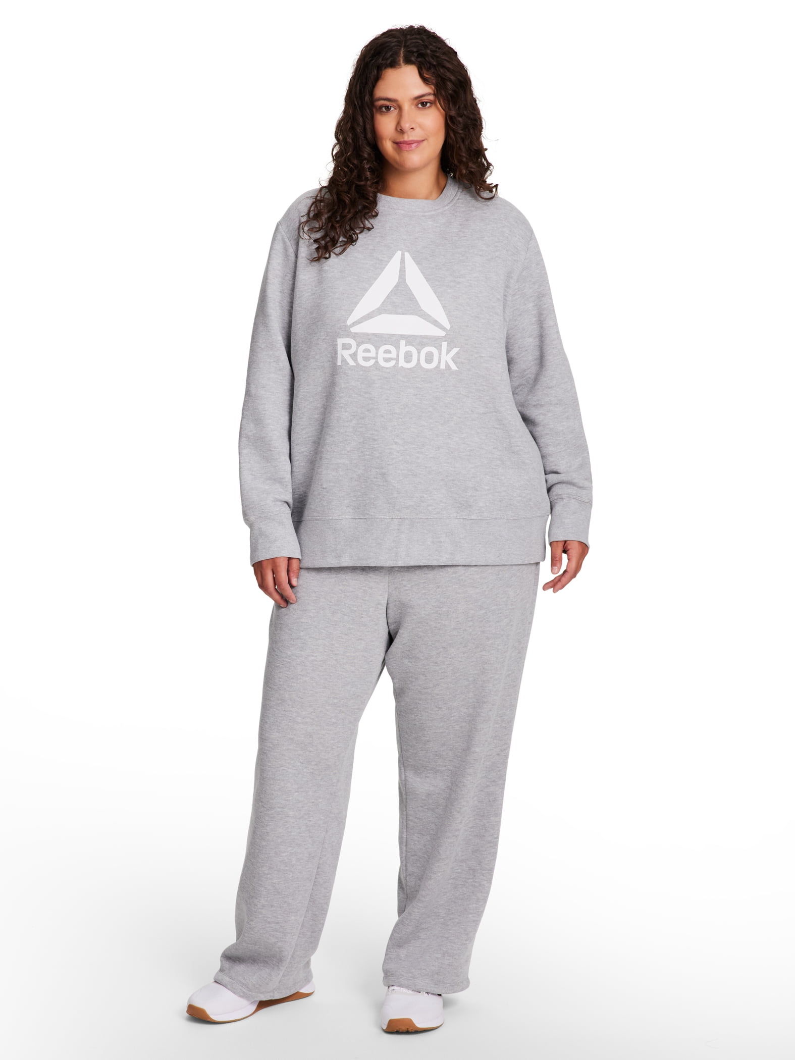 Reebok Women's and Women's Plus Sport Core Crewneck and Straight Leg Pant 2-Piece Set, Sizes XS-4X