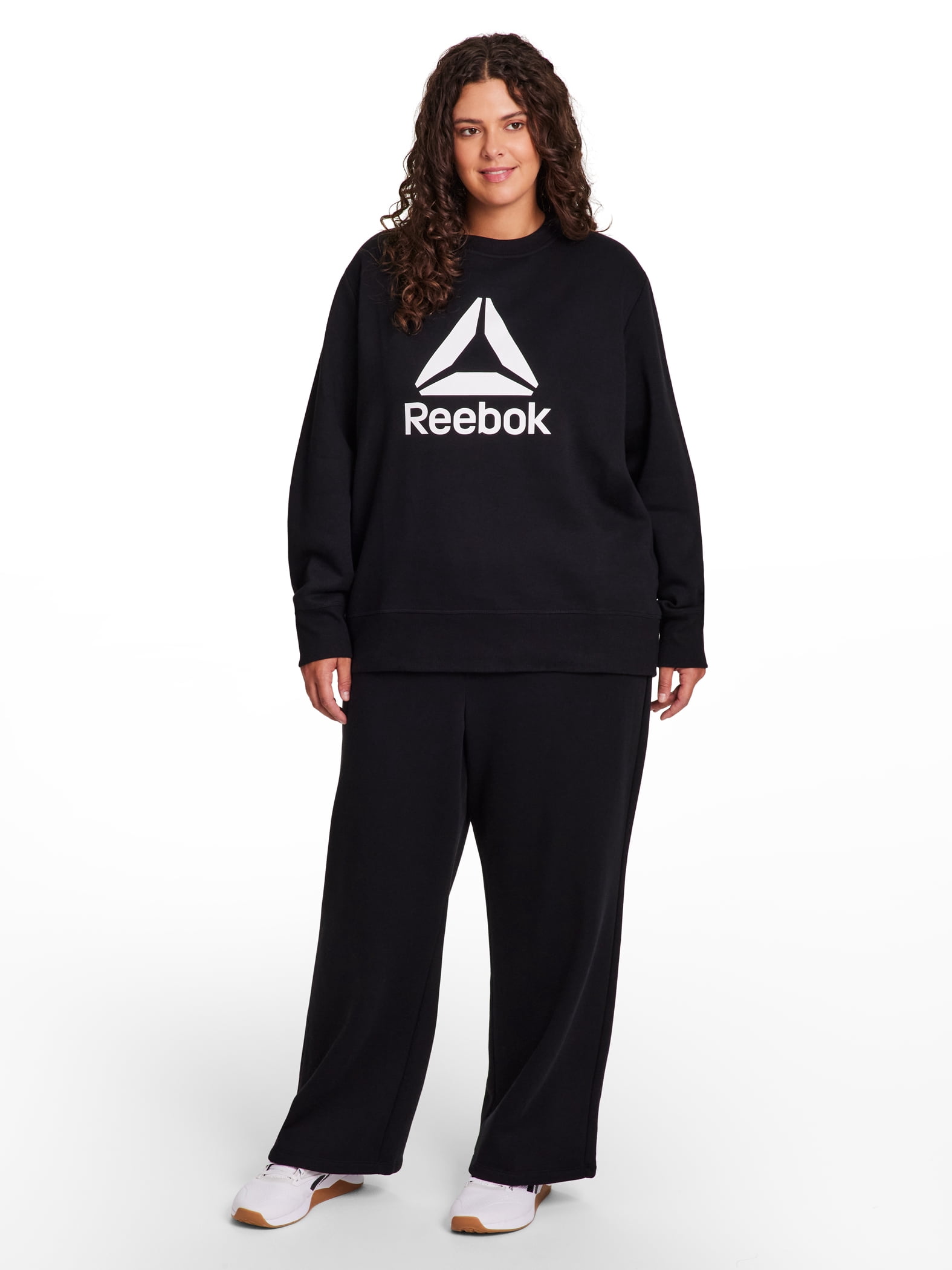 Reebok Women's and Women's Plus Sport Core Crewneck and Straight Leg Pant 2-Piece Set, Sizes XS-4X