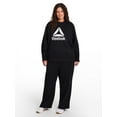 thumbnail image 1 of Reebok Women's and Women's Plus Sport Core Crewneck and Straight Leg Pant 2-Piece Set, Sizes XS-4X, 1 of 8