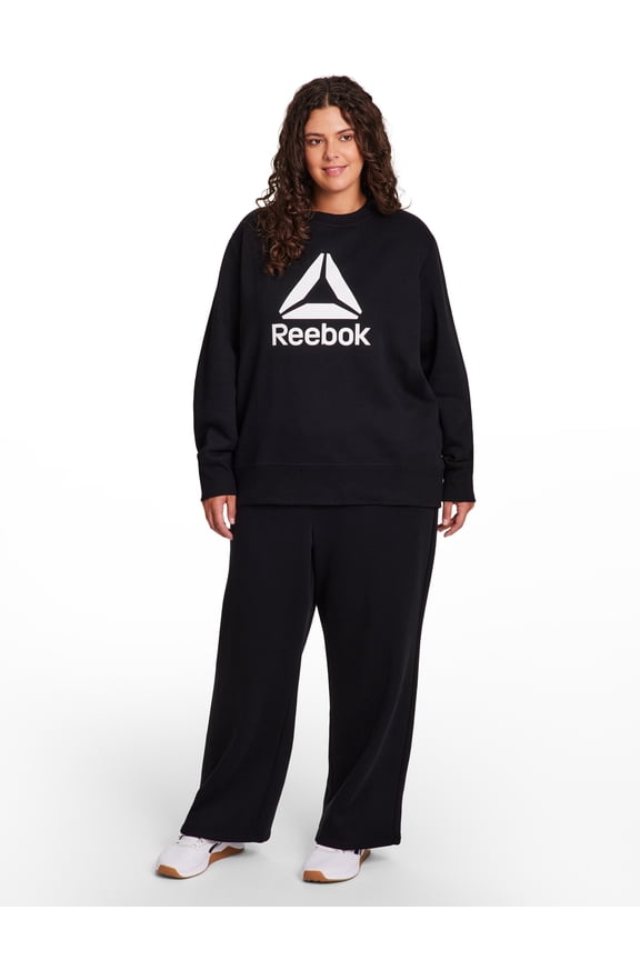Women's and Women's Plus Sport Core Crewneck and Straight Leg Pant 2-Piece Set, Sizes XS-4X