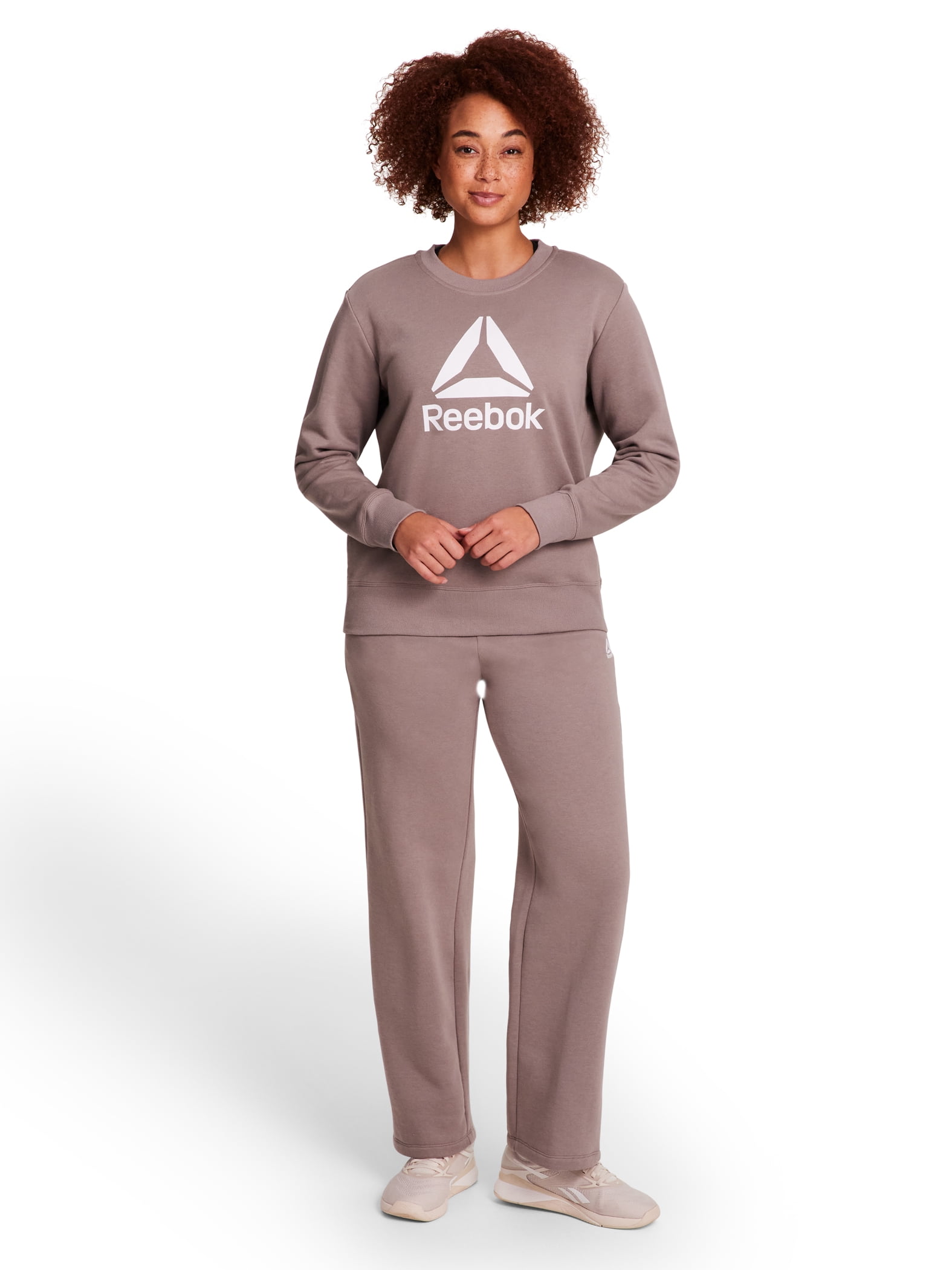 Reebok Women's and Women's Plus Sport Core Crewneck and Straight Leg Pant 2-Piece Set, Sizes XS-4X