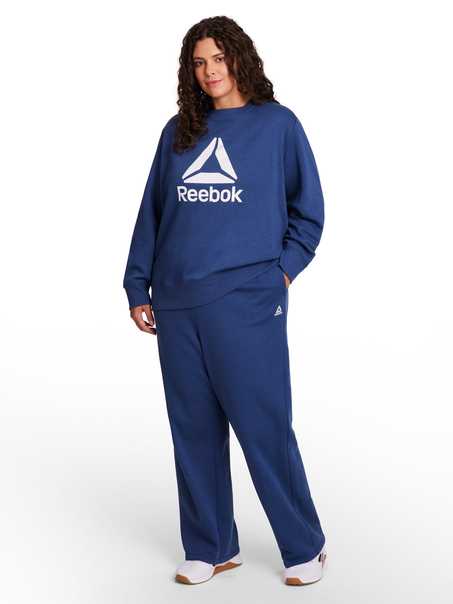 Reebok Women's and Women's Plus Sport Core Crewneck and Straight Leg Pant 2-Piece Set, Sizes XS-4X
