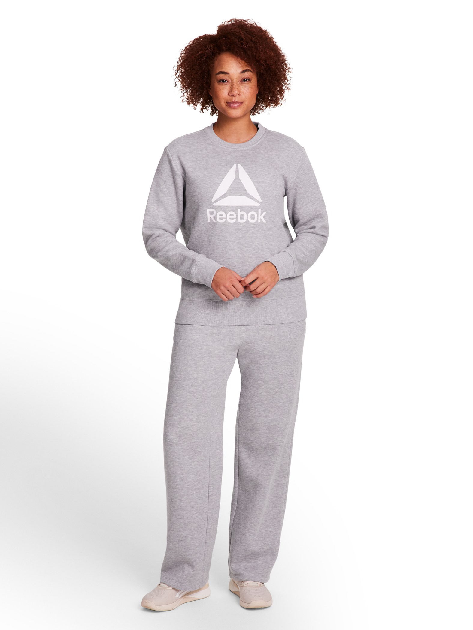 Reebok Women's and Women's Plus Sport Core Crewneck and Straight Leg Pant 2-Piece Set, Sizes XS-4X