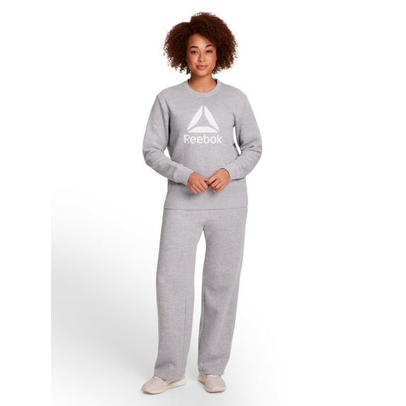 Reebok Women's and Women's Plus Sport Core Crewneck and Straight Leg Pant 2-Piece Set, Sizes XS-4X