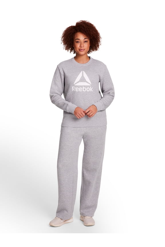 Women's and Women's Plus Sport Core Crewneck and Straight Leg Pant 2-Piece Set, Sizes XS-4X