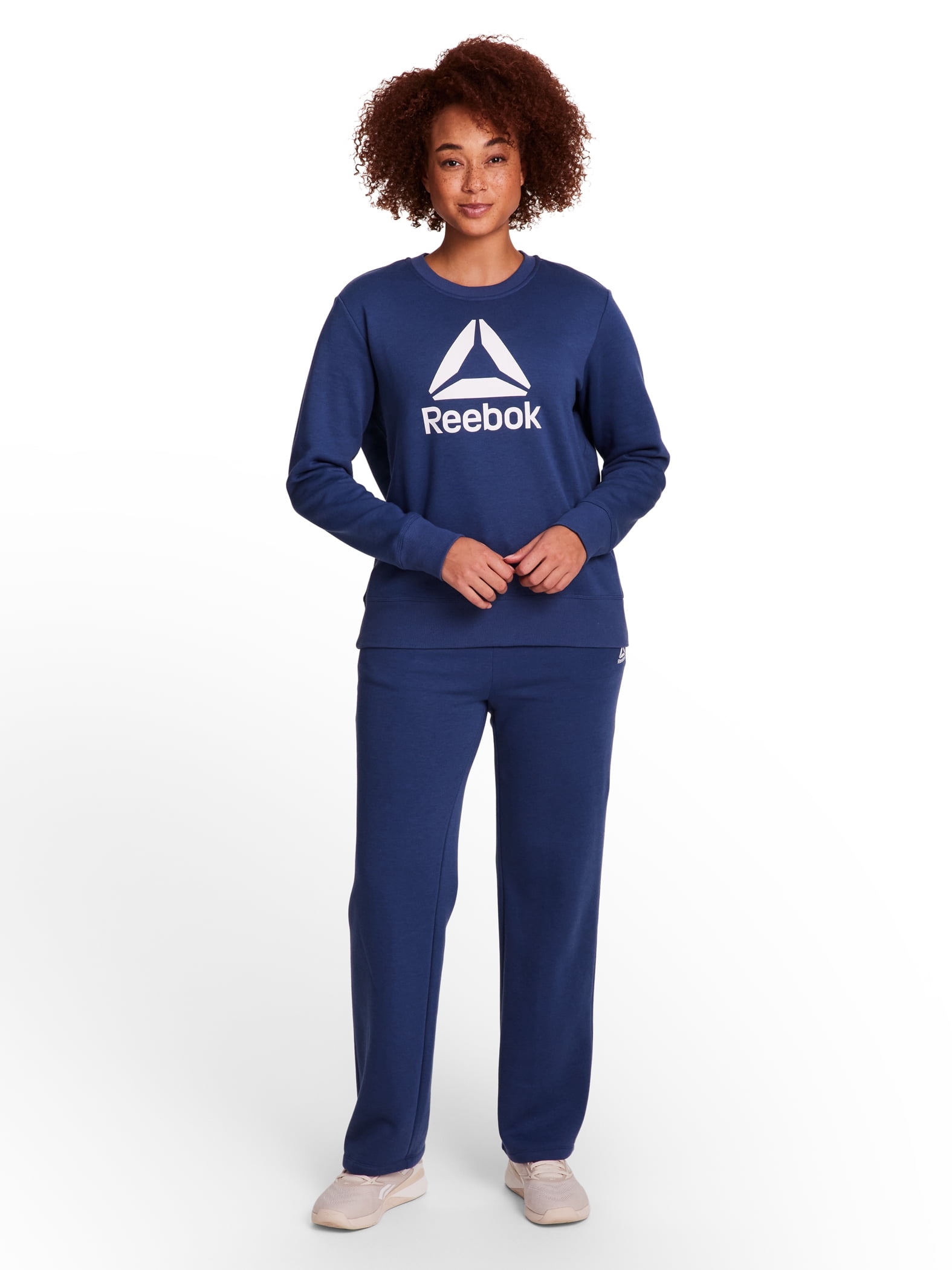 Reebok Women's and Women's Plus Sport Core Crewneck and Straight Leg Pant 2-Piece Set, Sizes XS-4X