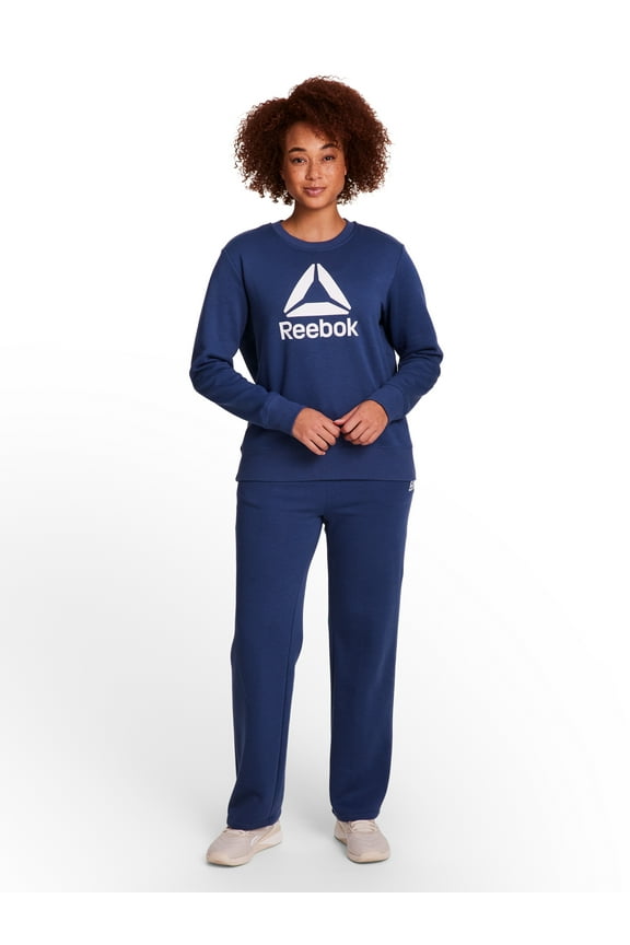 Women's and Women's Plus Sport Core Crewneck and Straight Leg Pant 2-Piece Set, Sizes XS-4X