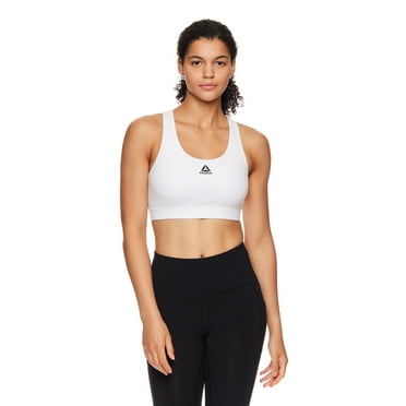 Reebok Women's and Women's Plus Medium Impact Stronger Sports Bra with Mesh Panel and Removable Cups, Sizes XS-4X