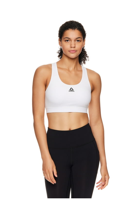 Women's and Women's Plus Medium Impact Stronger Sports Bra with Mesh Panel and Removable Cups, Sizes XS-4X