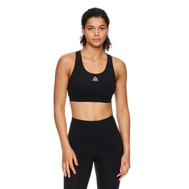 Reebok Women's and Women's Plus Medium Impact Stronger Sports Bra with Mesh Panel and Removable Cups, Sizes XS-4X