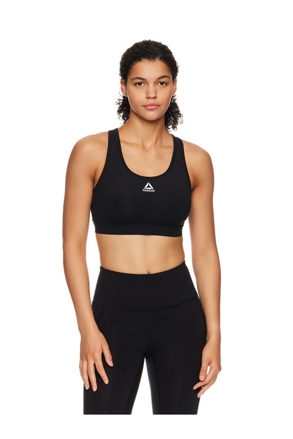 Women's and Women's Plus Medium Impact Stronger Sports Bra with Mesh Panel and Removable Cups, Sizes XS-4X
