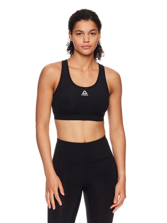 Women's and Women's Plus Medium Impact Stronger Sports Bra with Mesh Panel and Removable Cups, Sizes XS-4X