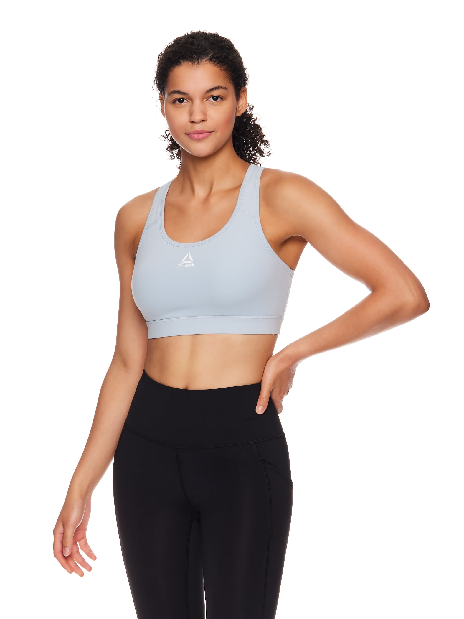 Reebok Women's and Women's Plus Medium Impact Stronger Sports Bra with Mesh Panel and Removable Cups, Sizes XS-4X
