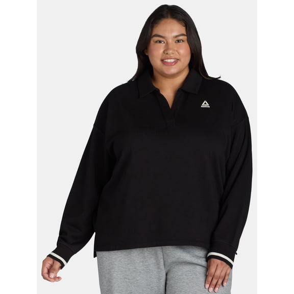Reebok Women's and Women's Plus Varsity Polo Sweatshirt, Sizes XS-4X
