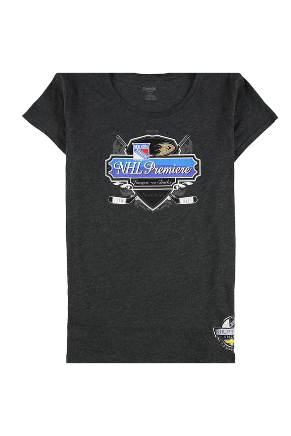 Womens 2011 Rangers VS Ducks Graphic T-Shirt, Grey, Small