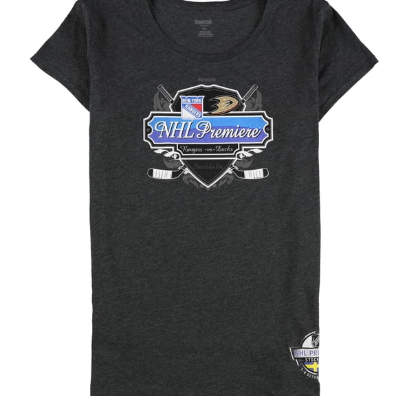 Reebok Womens 2011 Rangers VS Ducks Graphic T-Shirt, Grey, XX-Large