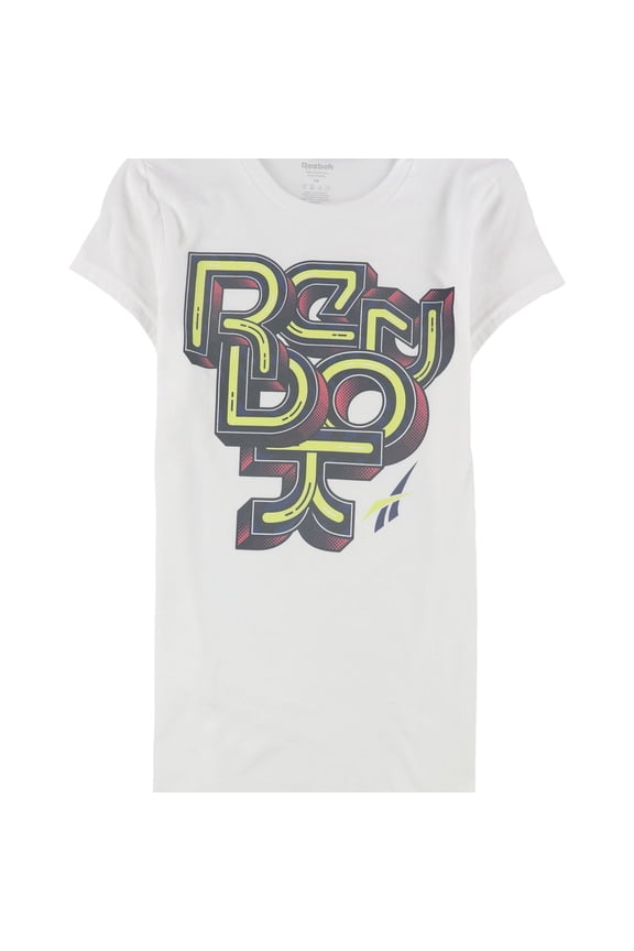 Womens Abstract Logo Graphic T-Shirt, White, X-Small