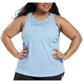 thumbnail image 1 of Reebok Womens ActivChill+Cotton Graphic Tank Top, Blue, Plus Size, 1X, 1 of 1