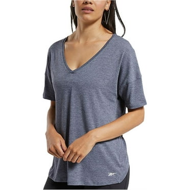 Reebok Womens Activchill+Cotton Basic T-Shirt, Blue, Small