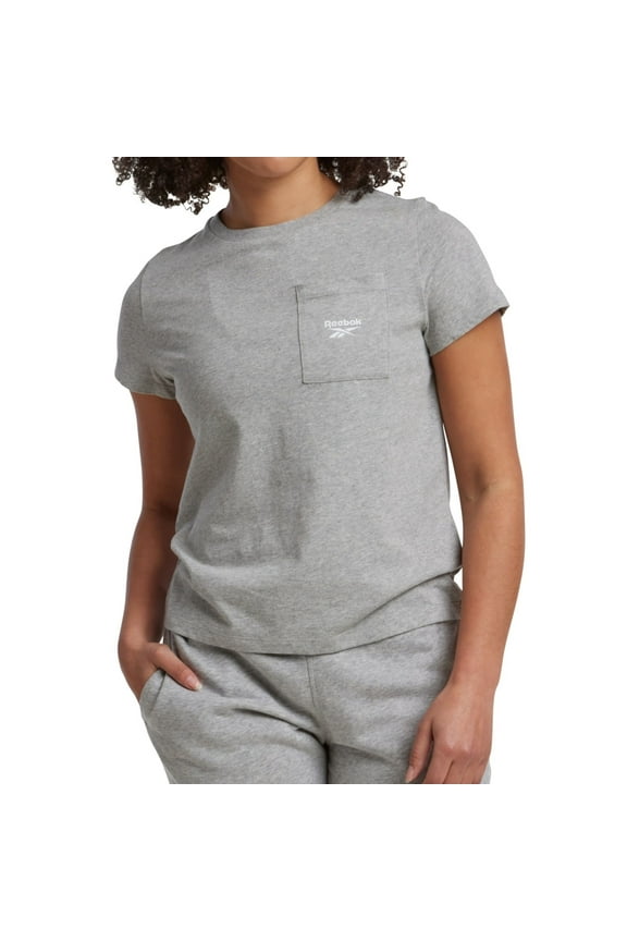 Womens Small Logo Graphic T-Shirt, Grey, Small
