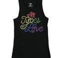 thumbnail image 1 of Reebok Womens All Types Of Love Racerback Tank Top, Black, XX-Small, 1 of 1