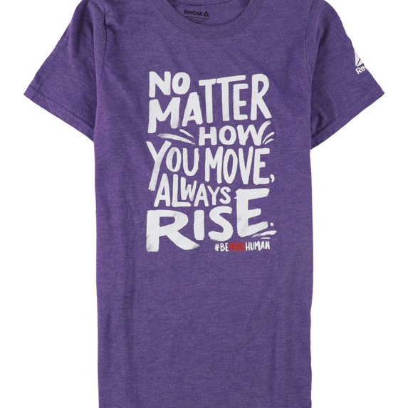 Reebok Womens Be More Human Graphic T-Shirt, Purple, XXX-Large