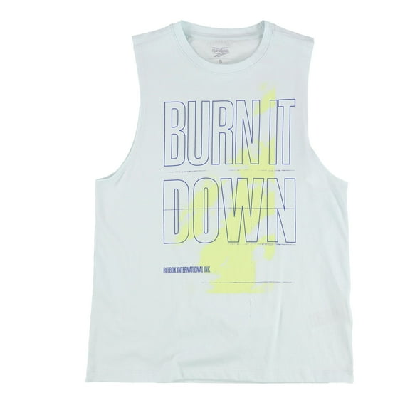 Reebok Womens Burnt Down Tank Top, Blue, Small