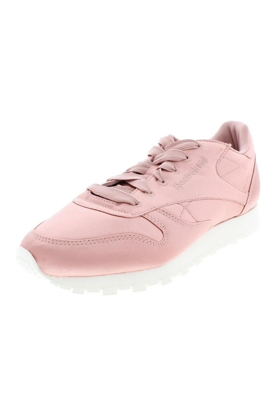 Womens Classic Leather Satin Leather Sneakers