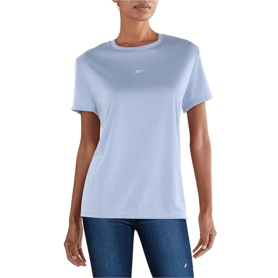 Reebok Womens Crewneck Logo Pullover Top