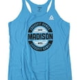 thumbnail image 1 of Reebok Womens CrossFit Games 2019 Madison, WI Racerback Tank Top, Blue, Small, 1 of 2