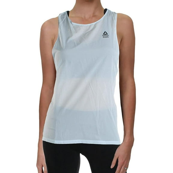 Reebok Womens CrossFit Light Woven Tank Top, Blue, Medium
