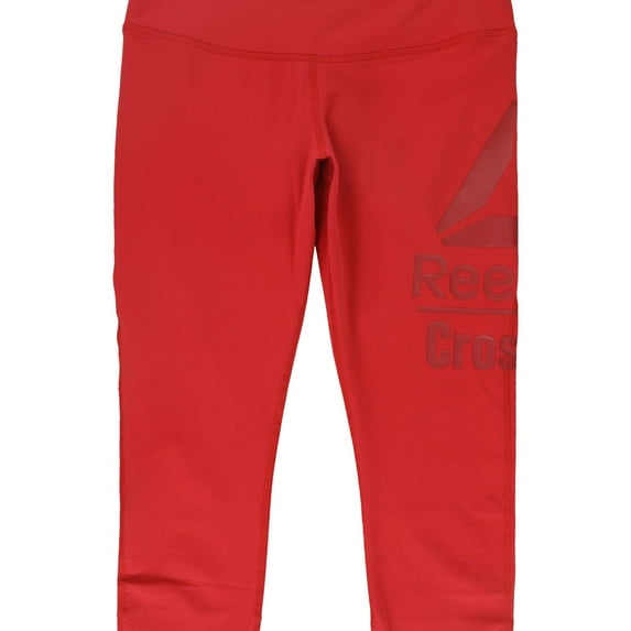 Reebok Womens CrossFit Lux 3/4 Compression Athletic Pants, Red, X-Small