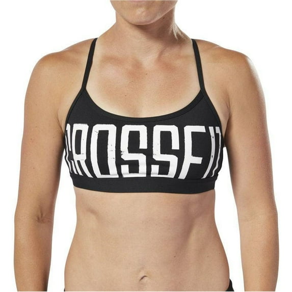 Reebok Womens CrossFit Sports Bra, Black, XX-Small