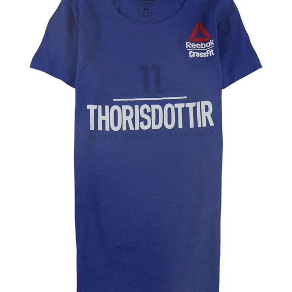 Reebok Womens CrossFit Thorisdottir 11 Graphic T-Shirt, Blue, Small