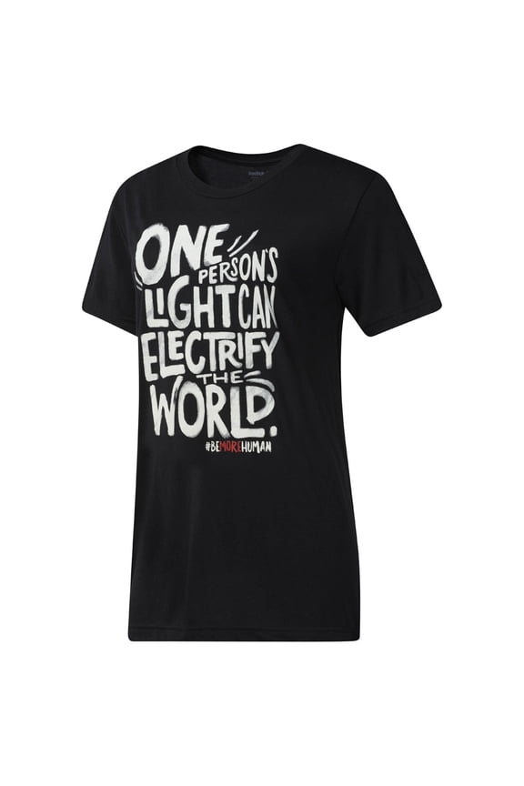 Womens Electrify The World Graphic T-Shirt, Black, X-Small