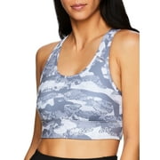 Reebok Womens Essential Print Sports Bra with Back Pocket and Removable Cups, Sizes XS-XXXL