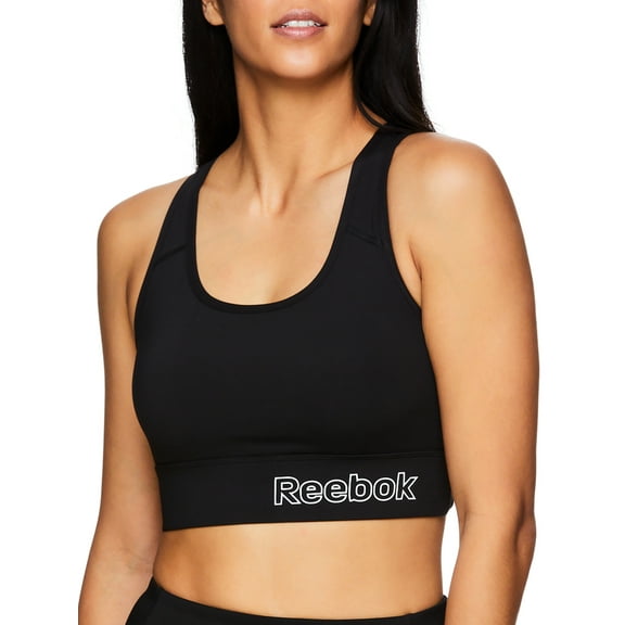 Reebok Womens Essential Sports Bra with Back Pocket and Removable Cups, Sizes XS-XXXL