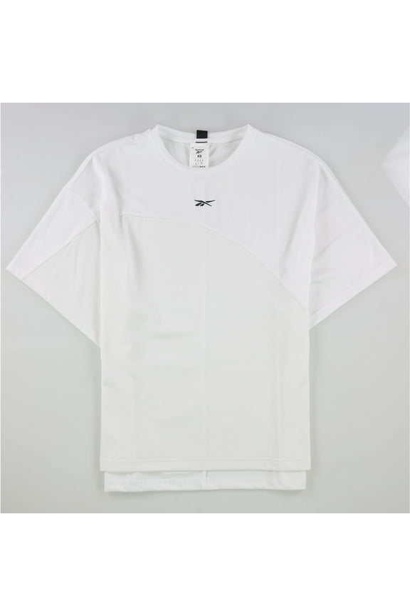 Womens Fabric Mix Basic T-Shirt, White, X-Small