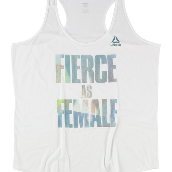 Reebok Womens Fierce As Female Tank Top, White, Large