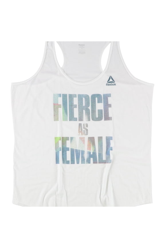 Womens Fierce As Female Tank Top, White, Small