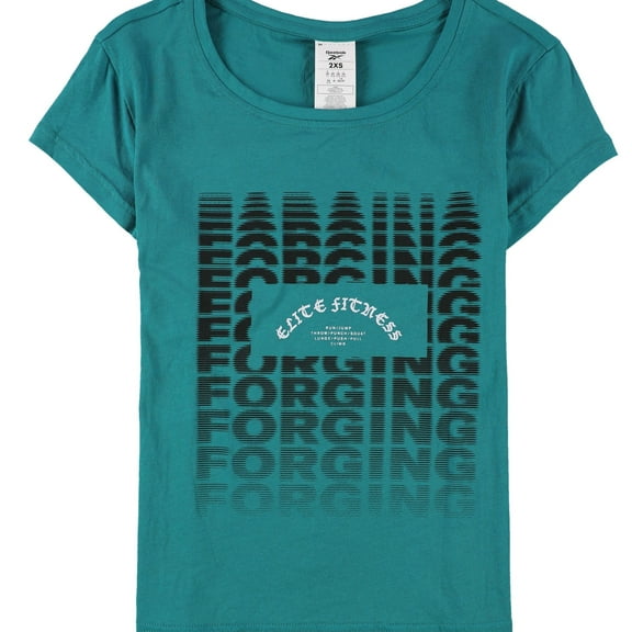 Reebok Womens Forging Crossfit Graphic T-Shirt, Green, XX-Small
