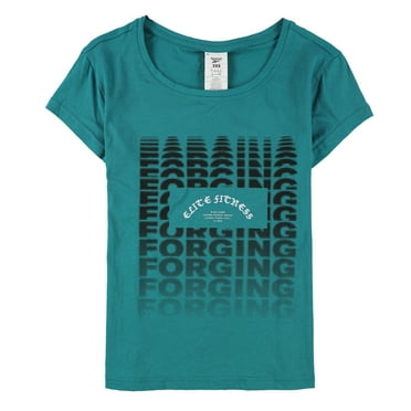 Reebok Womens Forging Crossfit Graphic T-Shirt, Green, XX-Small