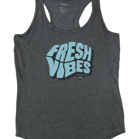 Reebok Womens Fresh Vibes Tank Top, Grey, Medium