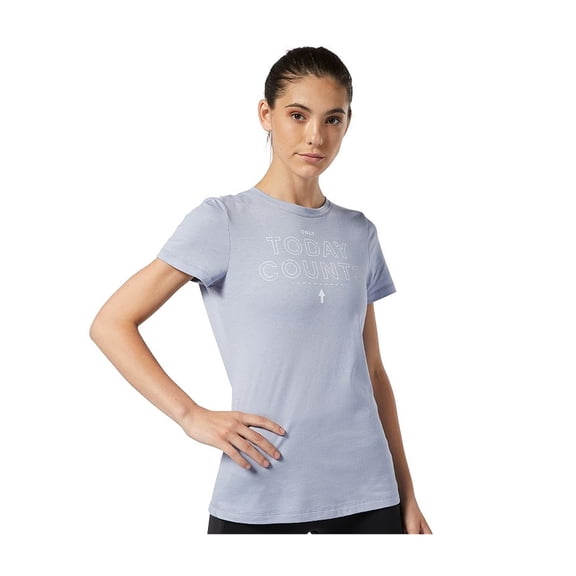 Reebok Womens GS Today Counts Graphic T-Shirt, Blue, X-Small