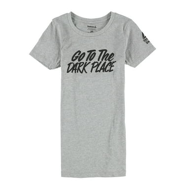 Reebok Womens Go To The Dark Place Graphic T-Shirt, Grey, X-Small