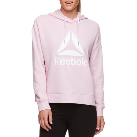 Reebok Womens Graphic Long Sleeve Cropped Hoodie