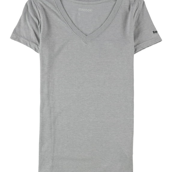 Reebok Womens Heathered Basic T-Shirt, Grey, Small