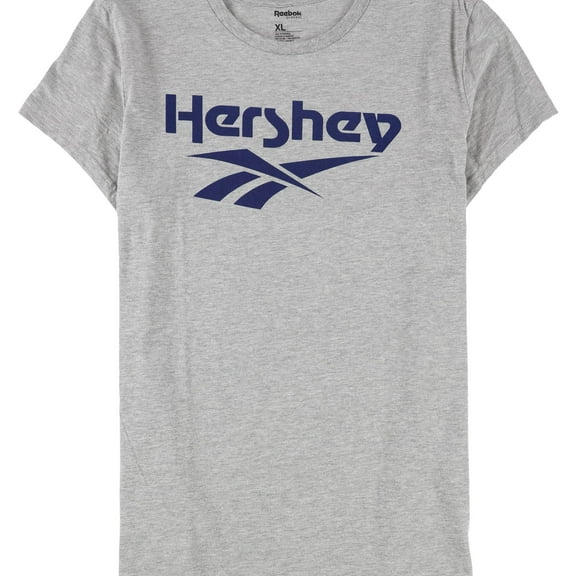 Reebok Womens Hershey Logo Graphic T-Shirt, Grey, X-Large