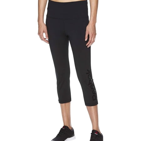 Reebok Womens Highrise Capri Compression Athletic Pants