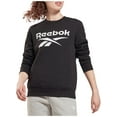 thumbnail image 1 of Reebok Womens Identity Logo Fleece Crew Sweatshirt Black M, 1 of 2